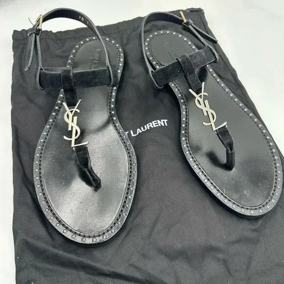 Women's Saint Laurent Ysl, Cassandra sandals size 39.5 made in Italy - Picture 2 of 11